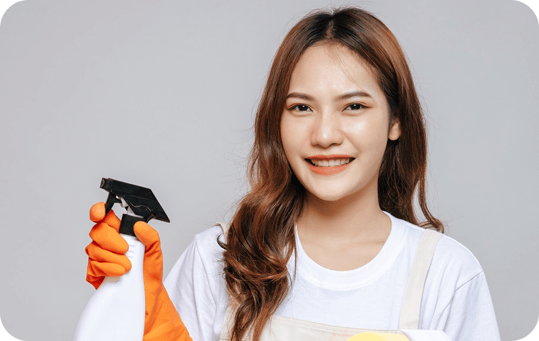 Cleaning professional at work