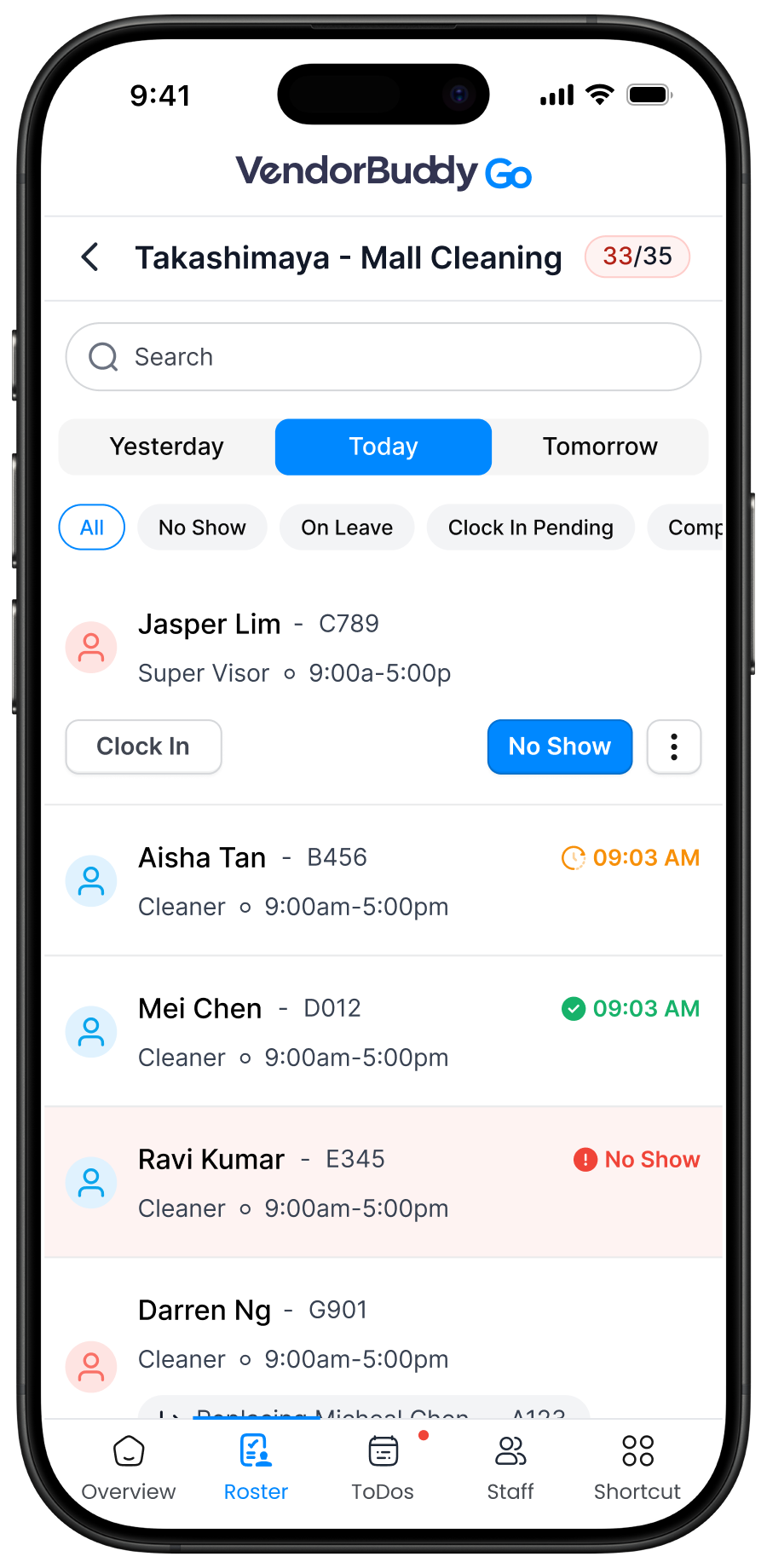 VendorBuddy Go app on a phone